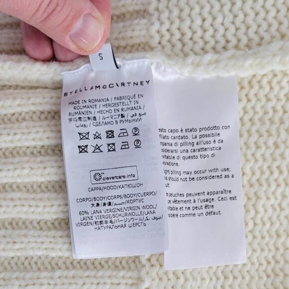 Stella McCartney White Wool-blend Poncho #281 Size S - Picture 8 of 16
